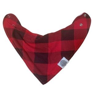 Black & Red Checkered Farmer Style Baby Bib